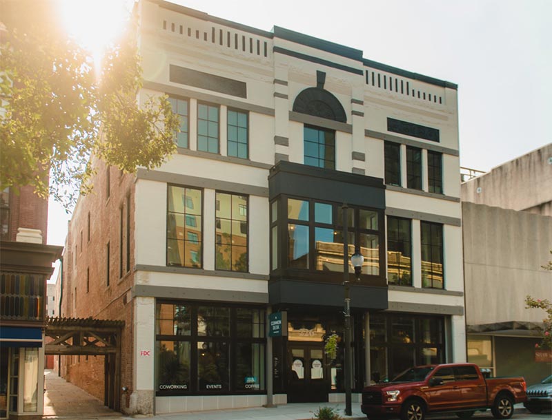 Exterior of the new Common Desk building in Downtown Wilmington, NC